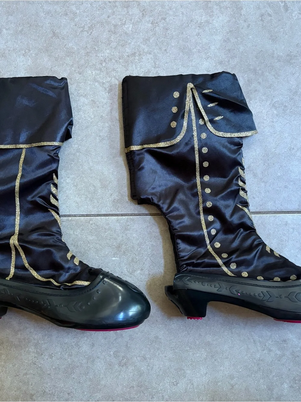 Disney Frozen Little Girls Anna Black Dress up Play Boots Shoes Size One Size